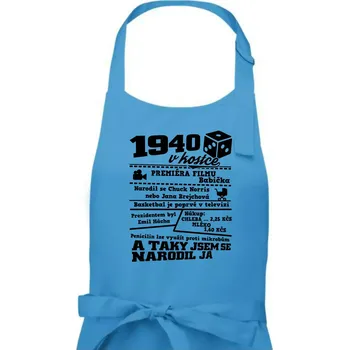 Kuchyňská zástěra 1940 v kostce - Pánská zástěra na vaření - Univerzální velikost ( Světlý tyrkys )