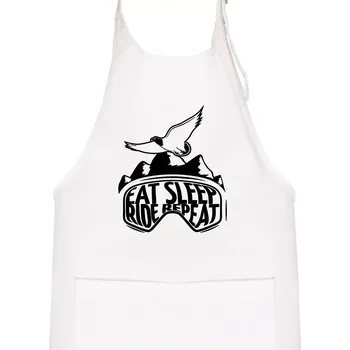 Kuchyňská zástěra Eat sleep ride repeat - hory - Dětská zástěra na vaření - Univerzální velikost ( Bílá )