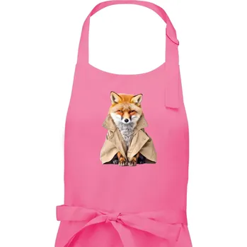 Kuchyňská zástěra Liška v kabátu - Pánská zástěra na vaření - Univerzální velikost ( Růžová )