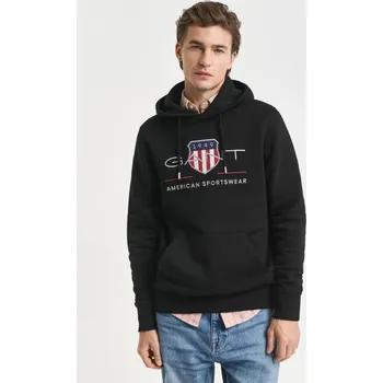 Pánská mikina MIKINA GANT REG ARCHIVE SHIELD HOODIE BLACK