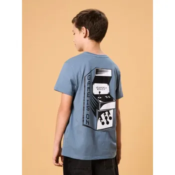 Chlapecké oblečení Sinsay - Tričko s potiskem na zádech - mid blue - 656DY-52X - 656DY-52X-140