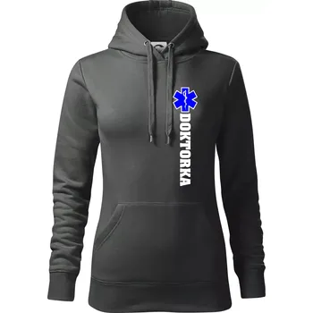 Dámská mikina Hvězda života - doktorka - Mikina dámská Cape s kapucí - M ( Tmavá břidlice (šedá se zeleným nádechem) )