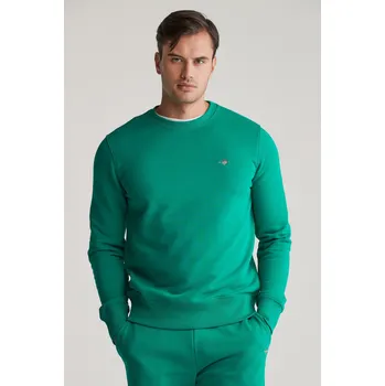 Pánské oblečení MIKINA GANT REG SHIELD C-NECK SWEAT DEEP GREEN