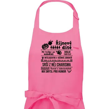 Kuchyňská zástěra Narozeniny říjen - Pánská zástěra na vaření - Univerzální velikost ( Růžová )