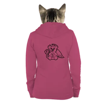 Dámská mikina Bastard Omalovánka: Anděl vs. ďábel dámská mikina na zip Magenta fialová