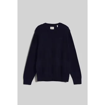 Pánský svetr SVETR GANT TONAL BARSTRIPED COTTON C-NECK EVENING BLUE