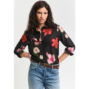 Dámská košile KOŠILE GANT REG FLORAL CTN SILK SHIRT BLACK