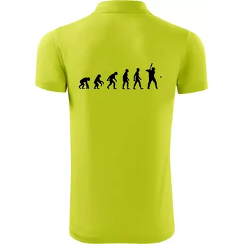 Pánská košile Evoluce baseball pálkař nápřah + míček - Polokošile Victory sportovní (dresovina) - 2XL ( Limetková )