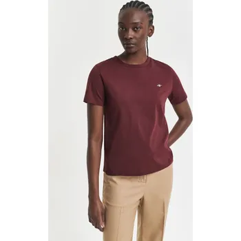 Dámské tričko TRIČKO GANT REG SHIELD SS T-SHIRT PLUM WINE