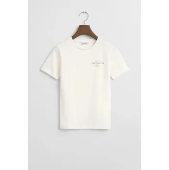 Dívčí oblečení TRIČKO GANT SPORTS CLUB GRAPHIC T-SHIRT EGGSHELL
