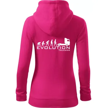 Dámská mikina Evoluce trucker - Dámská mikina trendy zipper s kapucí - 2XL ( Purpurová )