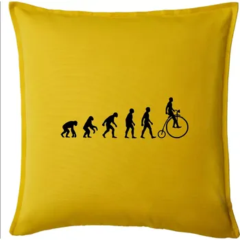 Polštář Evoluce staré kolo - Polštář 50x50 - 50x50 - Pouze potah ( Žlutá )