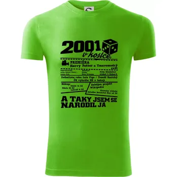 Pánské oblečení 2001 v kostce - Viper FIT - Pánské zůžené tričko - M ( Apple Green )