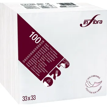 INFIBRA Papírové ubrousky New Soft-Touch 2vrstvy 33x33cm, bílá - 100ks