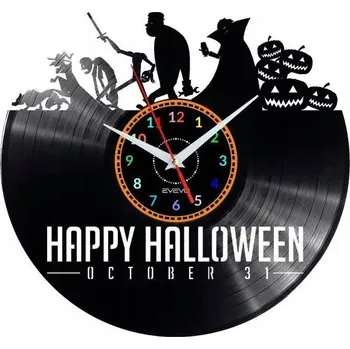 Hodiny HAPPY HALLOWEEN NÁSTĚNNÉ HODINY VÝJIMEČNÝ NÁPAD NA NAROZENINY PAMÁTKA
