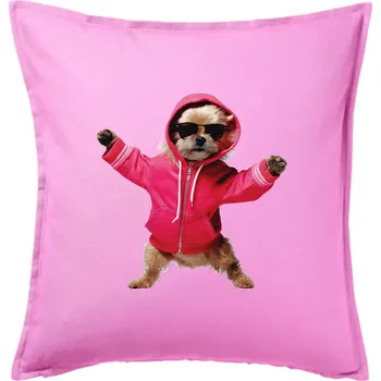 Polštář Yorkšír v mikině - Polštář 50x50 - 50x50 - Pouze potah ( Růžová )