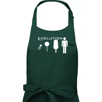 Kuchyňská zástěra Evoluce ženy - Pánská zástěra na vaření - Univerzální velikost ( Lahvově zelená )