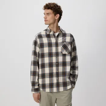 Pánská košile Reserved - Kostkovaná košile regular fit - béžová - 075DO-80P - 075DO-80P-M