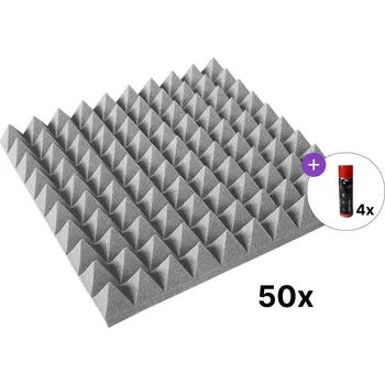 Mega Acoustic PA-PMP-5 50x50x5 Light Gray SET Light Grey Absorpční penový panel