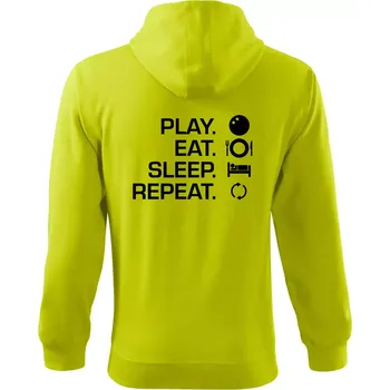 Pánská móda Play eat sleep squash - Mikina s kapucí na zip trendy zipper - L ( Limetková )