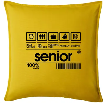Polštář Čárový kód senior - Polštář 50x50 - 50x50 - Pouze potah ( Žlutá )