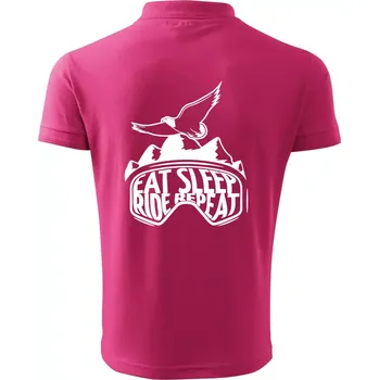 Pánská košile Eat sleep ride repeat - hory - Polokošile pánská Pique Polo 203 - XL ( Purpurová )