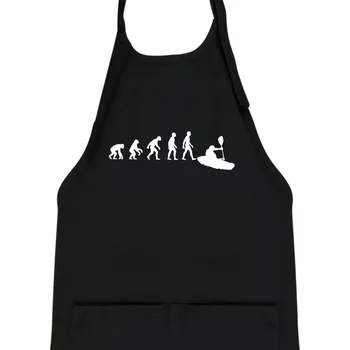 Kuchyňská zástěra Evoluce kajak - Dětská zástěra na vaření - Univerzální velikost ( Černá )