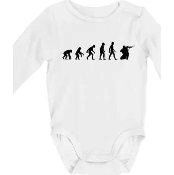 Evoluce vojáka - sniper - Body kojenecké s dlouhým rukávem - Dlouhý r. 6-12 měs ( Bílá )