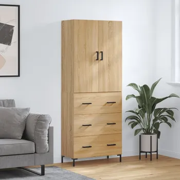 přebalovací pult a komoda Skříň highboard dub sonoma 69,5 x 34 x 180 cm kompozitní dřevo Hnědá3195846