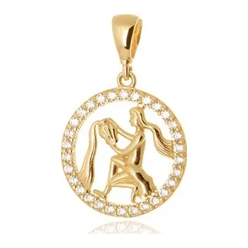 Přívěsek Přívěšek znamení Vodnář ze žlutého zlata ZZ1451VODF + dárek zdarma