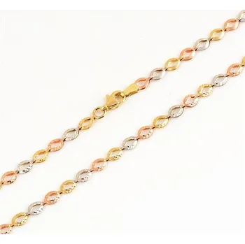 Náhrdelník Zlatý náhrdelník ze tří barev zlata 45cm ZLNAH016F + DÁREK ZDARMA