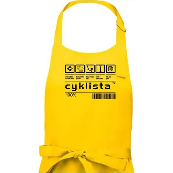 Kuchyňská zástěra Čárový kód - Cyklista - Pánská zástěra na vaření - Univerzální velikost ( Žlutá )