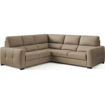 Sedací souprava Rohová sedací souprava levá pro každodenní spaní s mechanismem rozkládání typu delfín a dvojitým elektricky výsuvným sedákem Leonardo - Bydgoskie Meble m 603 grey, Wenge 255x98 cm