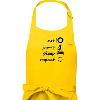 Kuchyňská zástěra Eat jump sleep repeat - Dámská zástěra na vaření - Univerzální velikost ( Žlutá )