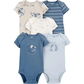Kojenecký body CARTERS CARTER'S Body krátký rukáv Blue Panda/Airplane kluk 5ks NB/vel. 56