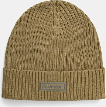 Čepice Čepice s příměsí kašmíru Calvin Klein LV04D8053G zelená 81X, vel. ONE SIZE