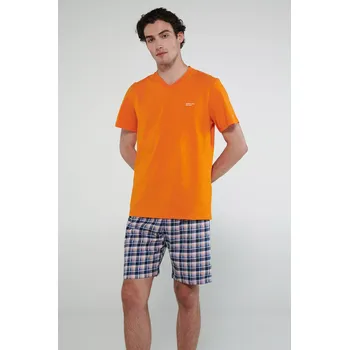 Pánské pyžamo Vamp - Pyžamo s krátkými rukávy 20620 - Vamp orange russet M