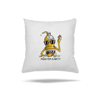 Polštář Bastard Mastím karty polštář White