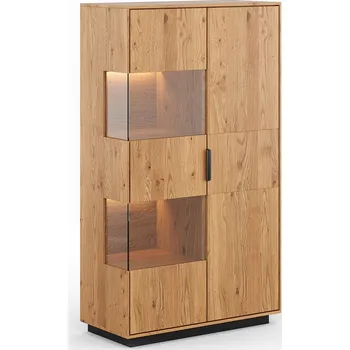 Knihovna Dubová stojící vitrína 2D Tirano - Katmandu 83x147 cm