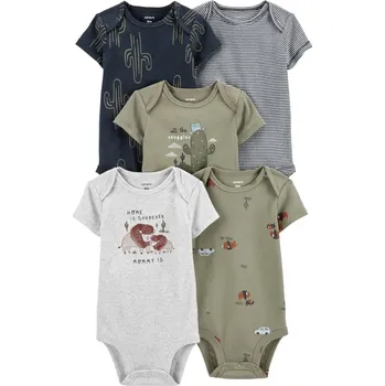 Kojenecký body CARTERS CARTER'S Body krátký rukáv Cactus & Buffalo kluk 5ks NB/vel. 56