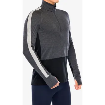 Pánská mikina Funkční mikina Icebreaker Merino 200 ZoneKnit LS Half Zip - jet hthr/blk/metro h/cb