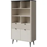 Regál Rotevio 1S2D RT05, Barva: kašmír / kašmír + šedý kámen MIRJAN 5903211425608