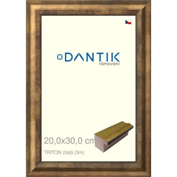 Rám na obraz DANTIK rámeček 20x30 | TRITON zlatá (Sklo Čiré) (Vyrobeno s láskou u nás v DANTIKU)