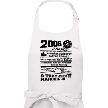 Kuchyňská zástěra 2006 v kostce - Pánská zástěra na vaření - Univerzální velikost ( Bílá )