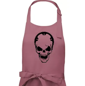 Kuchyňská zástěra Rozeta lebka - Pánská zástěra na vaření - Univerzální velikost ( Starorůžová )