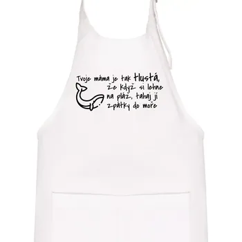 Kuchyňská zástěra Tvoje mama je tak tlustá - moře - Dětská zástěra na vaření - Univerzální velikost ( Bílá )