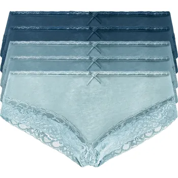 Kalhotky Esmara Dámské bavlněné bokové kalhotky modré 3XL 56/58, 5 kusů