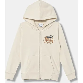 Chlapecká mikina Dětská mikina Puma MID90s Full-Zip FL B béžová barva, s kapucí, vzorovaná, 688469 688469. 01X, vel. 152