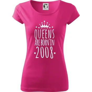 Dámské tričko Queens are born in 2008 - Dámské triko Pure - S ( Purpurová )
