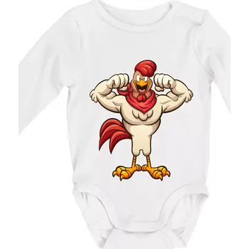 Svalnatý kohout - Body kojenecké s dlouhým rukávem - Dlouhý r. do 3 měs ( Bílá )